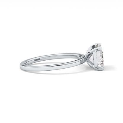East West Emerald Solitaire Lab Grown Diamond Engagement Ring