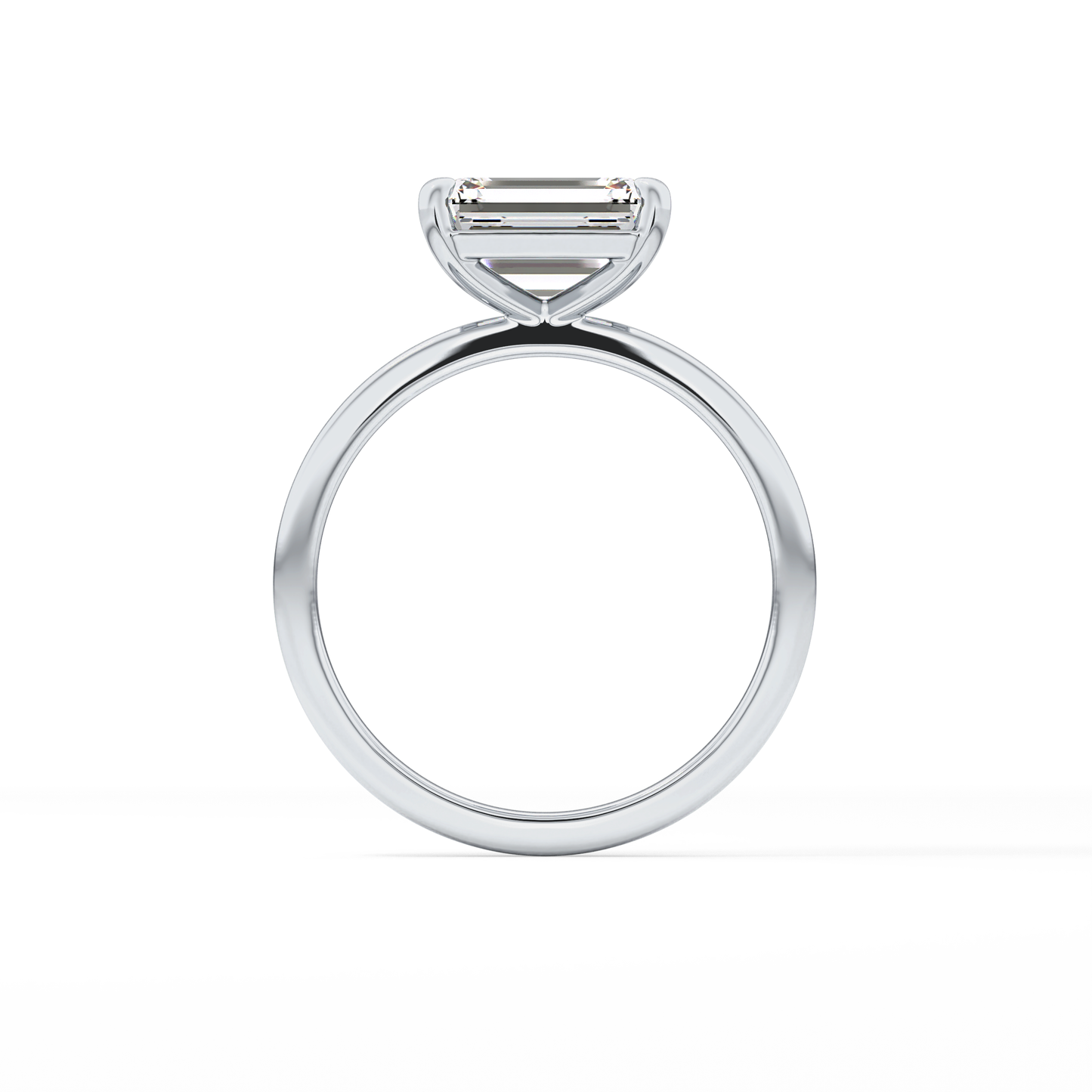 East West Emerald Solitaire Lab Grown Diamond Engagement Ring