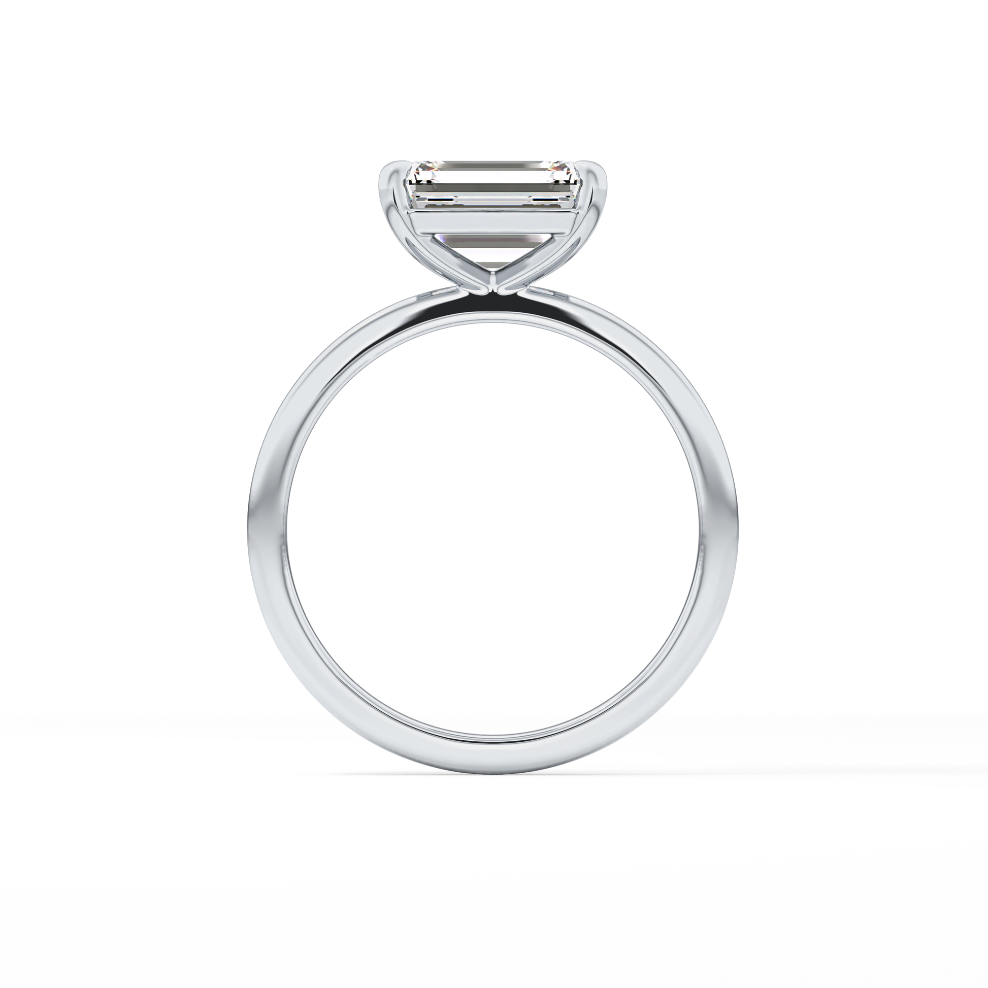 East West Emerald Solitaire Lab Grown Diamond Engagement Ring