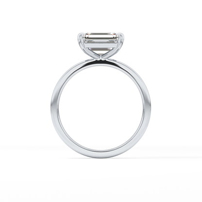East West Emerald Solitaire Lab Grown Diamond Engagement Ring