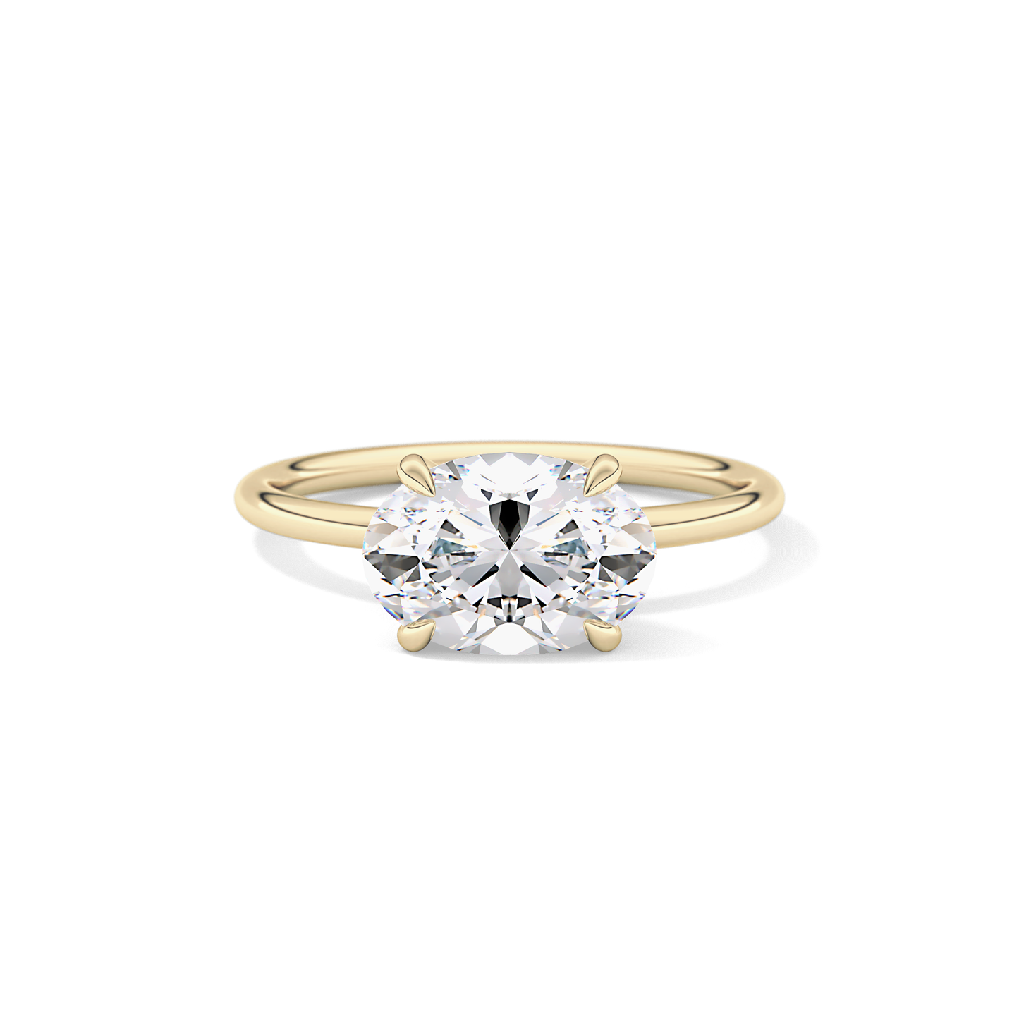 East West Oval Solitaire Lab Grown Diamond Engagement Ring