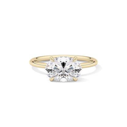 East West Oval Solitaire Lab Grown Diamond Engagement Ring