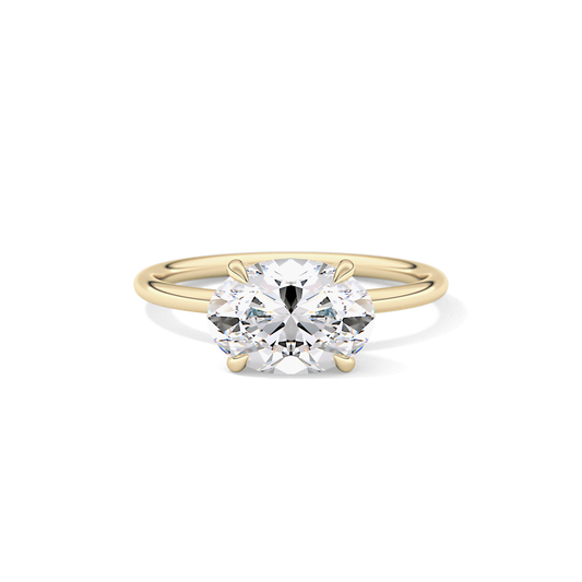 East West Oval Solitaire Lab Grown Diamond Engagement Ring