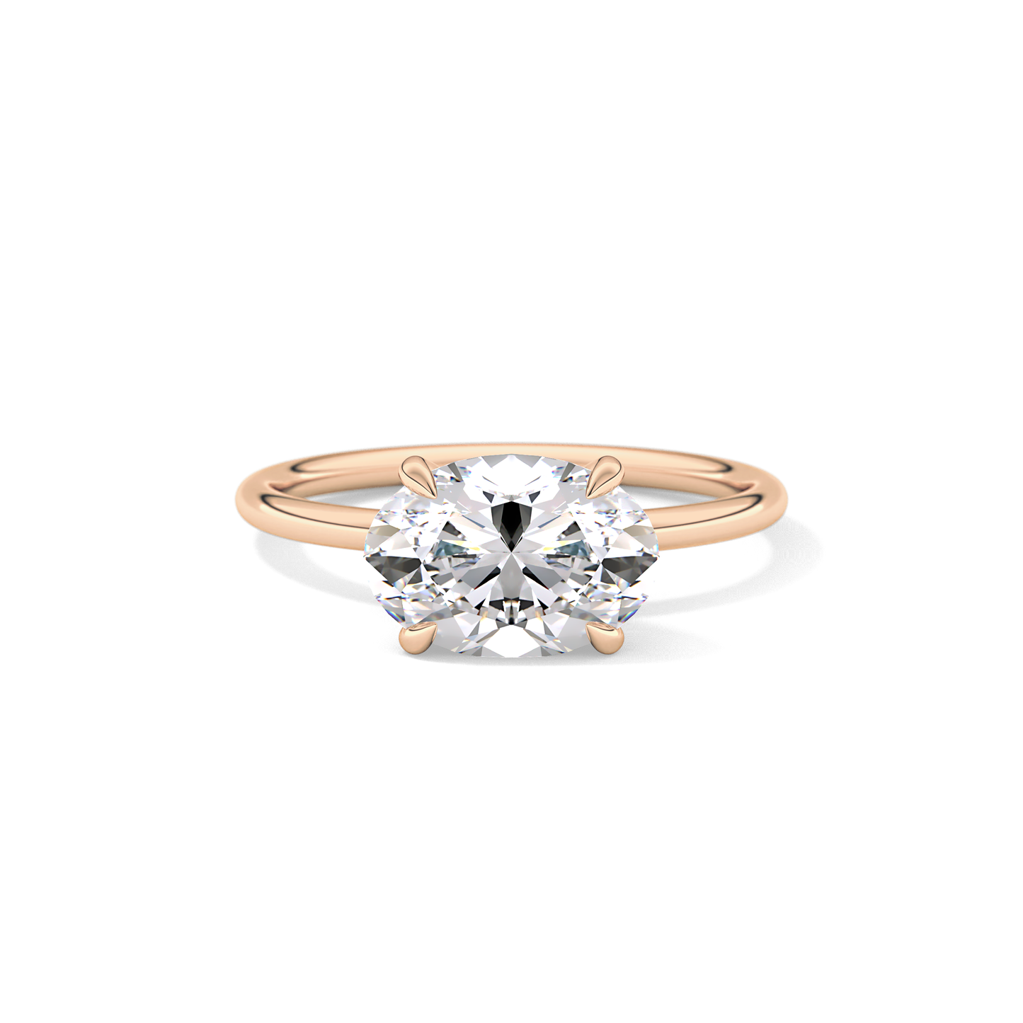 East West Oval Solitaire Lab Grown Diamond Engagement Ring