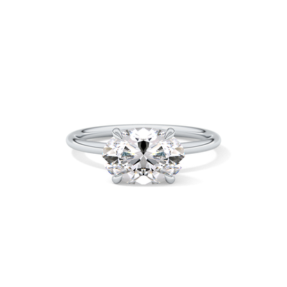 East West Oval Solitaire Lab Grown Diamond Engagement Ring