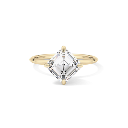 East West Asscher Solitaire Lab Grown Diamond Engagement Ring