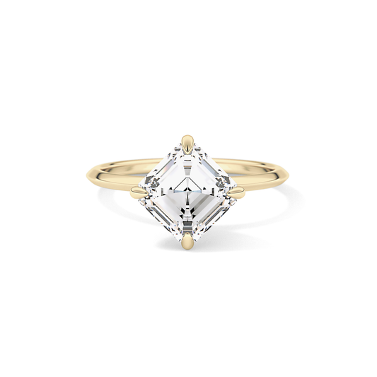 East West Asscher Solitaire Lab Grown Diamond Engagement Ring