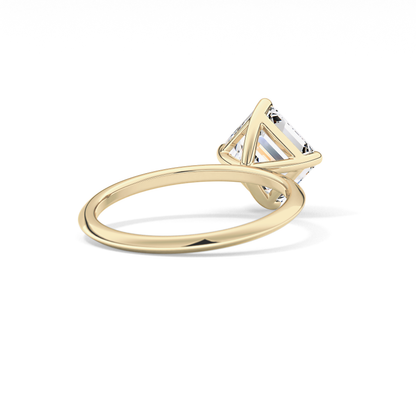 East West Asscher Solitaire Lab Grown Diamond Engagement Ring