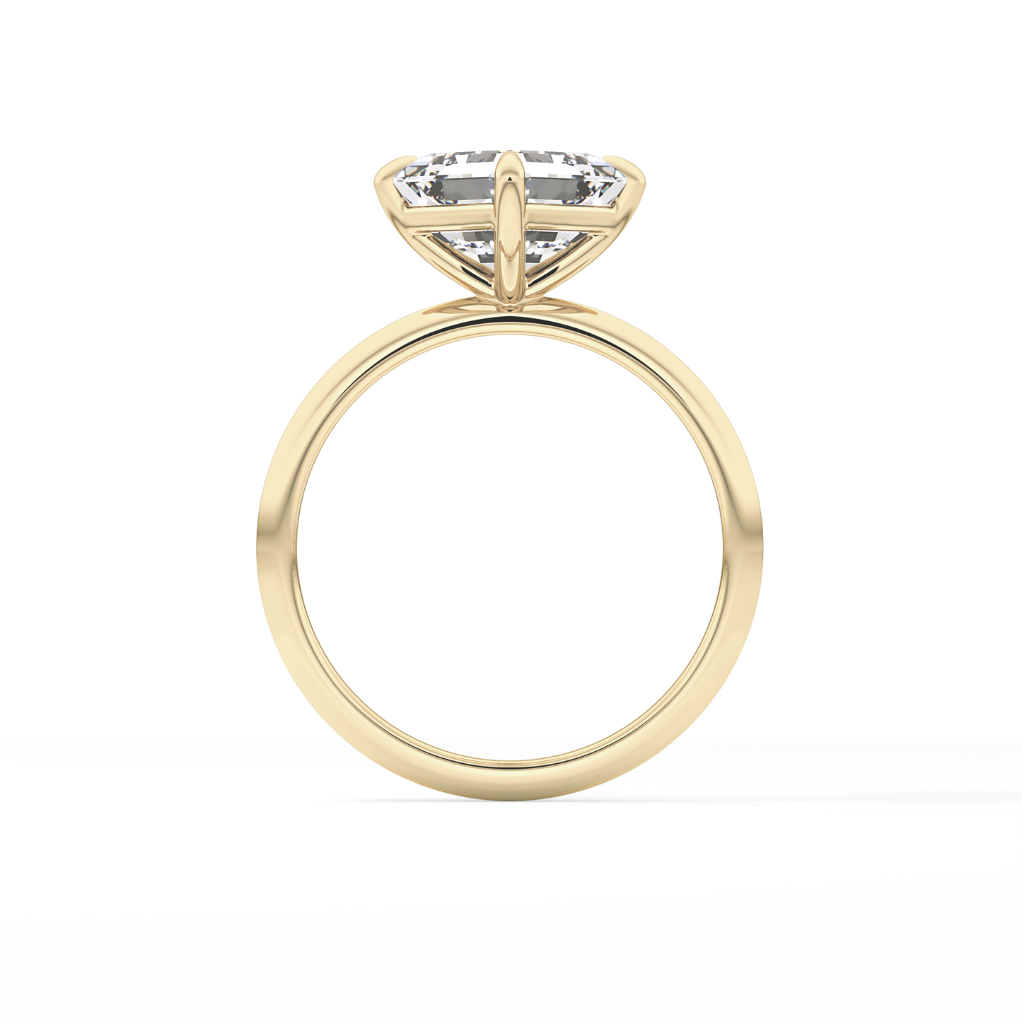 East West Asscher Solitaire Lab Grown Diamond Engagement Ring
