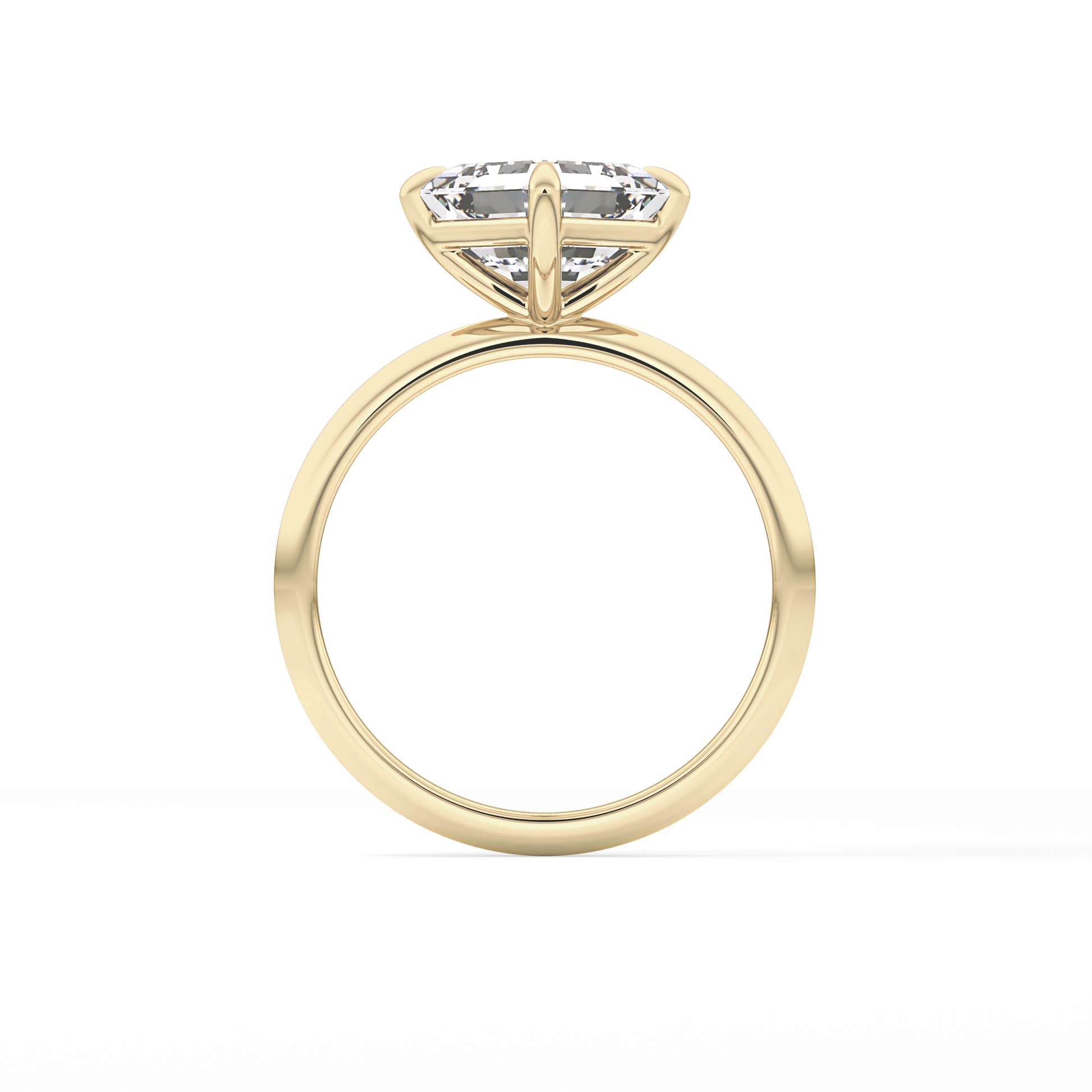 East West Asscher Solitaire Lab Grown Diamond Engagement Ring