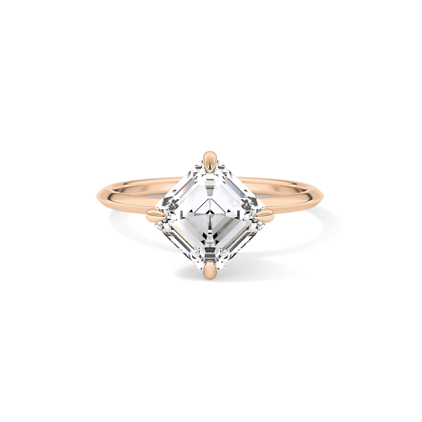East West Asscher Solitaire Lab Grown Diamond Engagement Ring