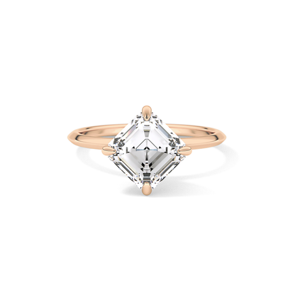 East West Asscher Solitaire Lab Grown Diamond Engagement Ring