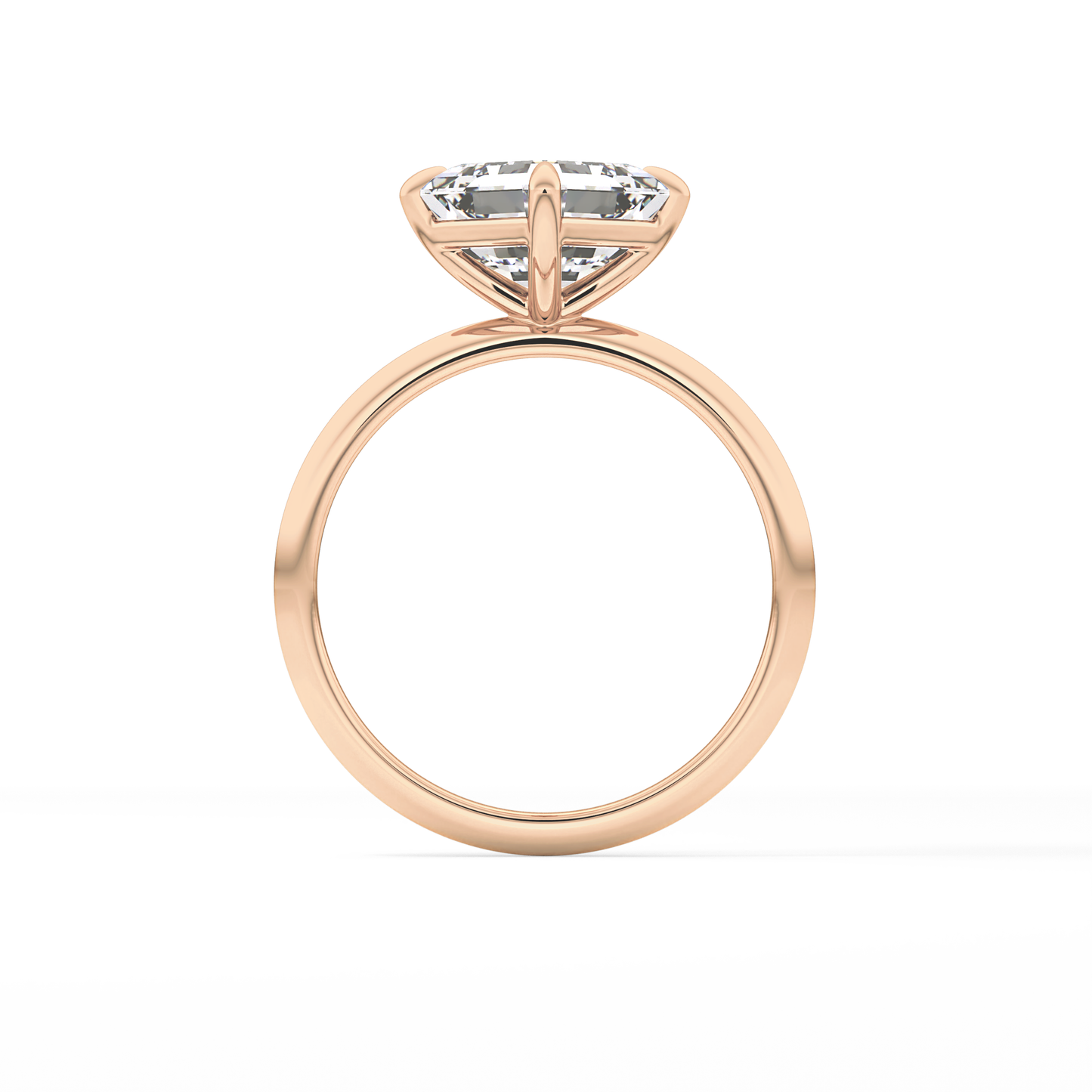 East West Asscher Solitaire Lab Grown Diamond Engagement Ring
