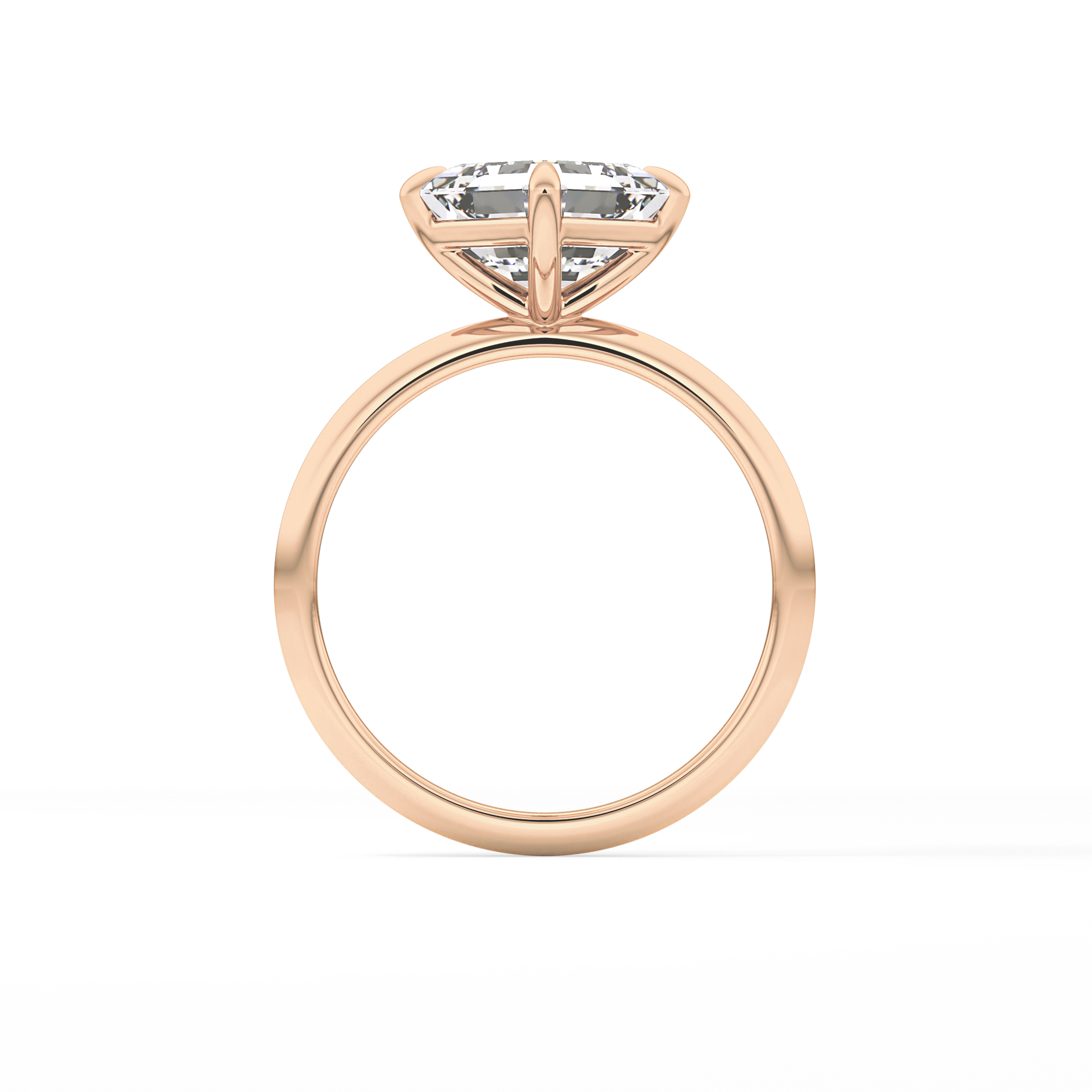 East West Asscher Solitaire Lab Grown Diamond Engagement Ring