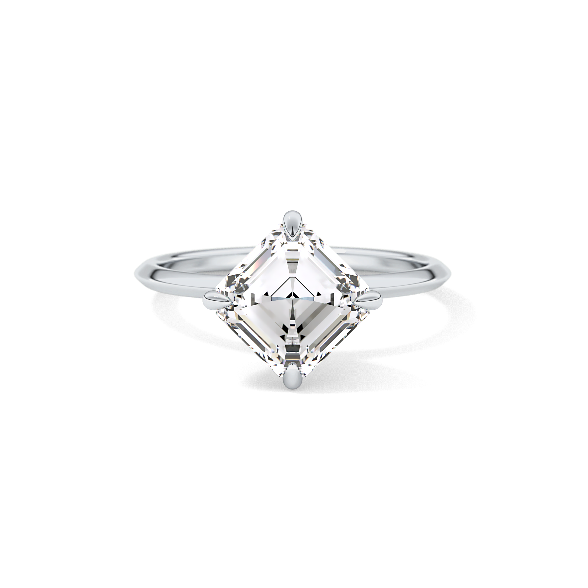 East West Asscher Solitaire Lab Grown Diamond Engagement Ring