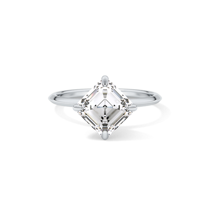 East West Asscher Solitaire Lab Grown Diamond Engagement Ring