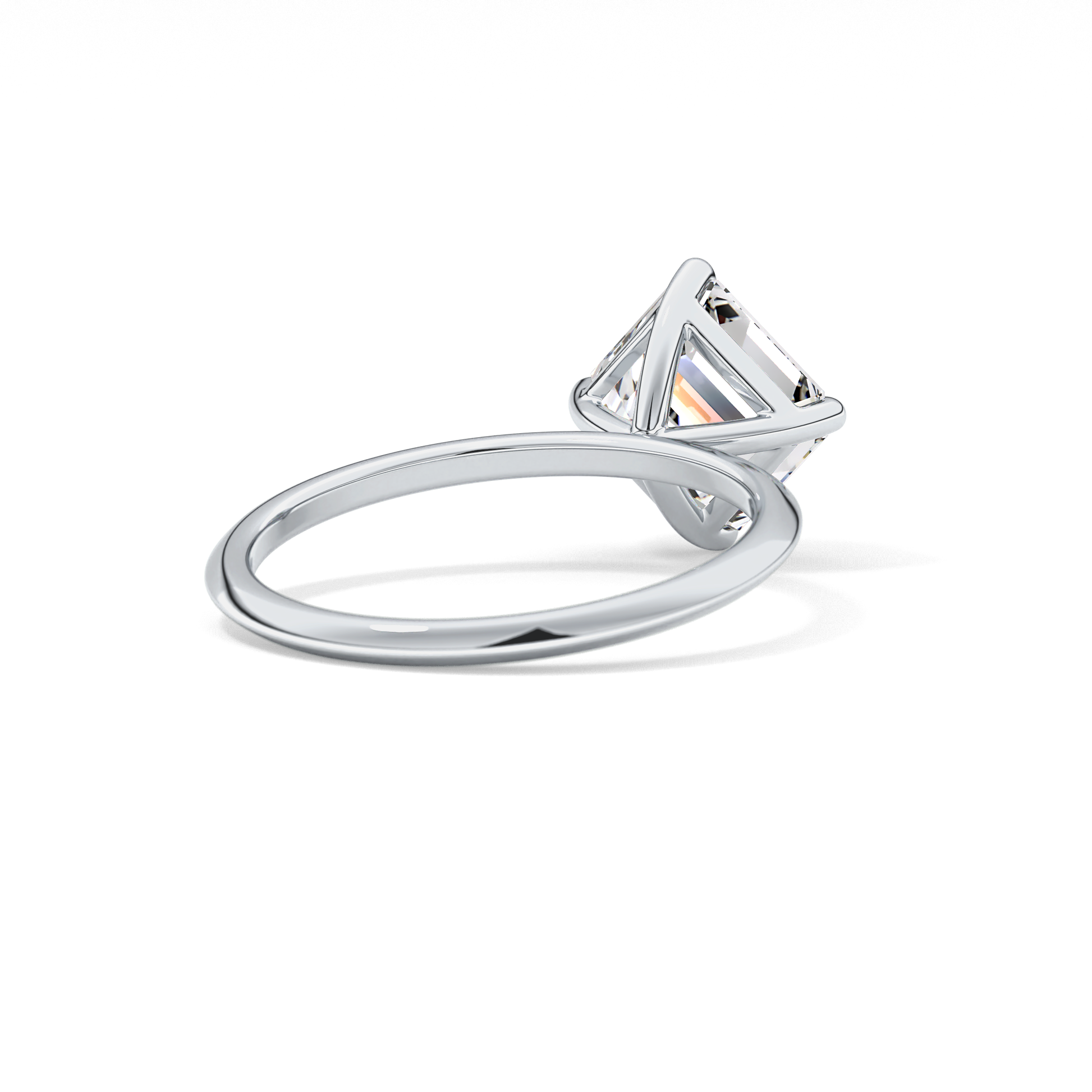 East West Asscher Solitaire Lab Grown Diamond Engagement Ring