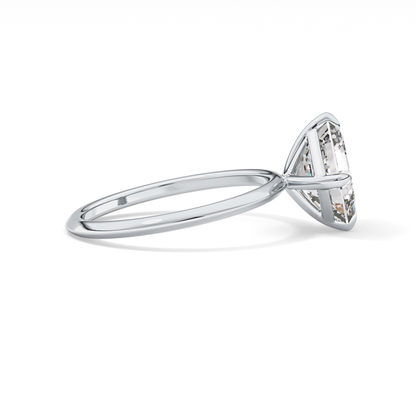 East West Asscher Solitaire Lab Grown Diamond Engagement Ring