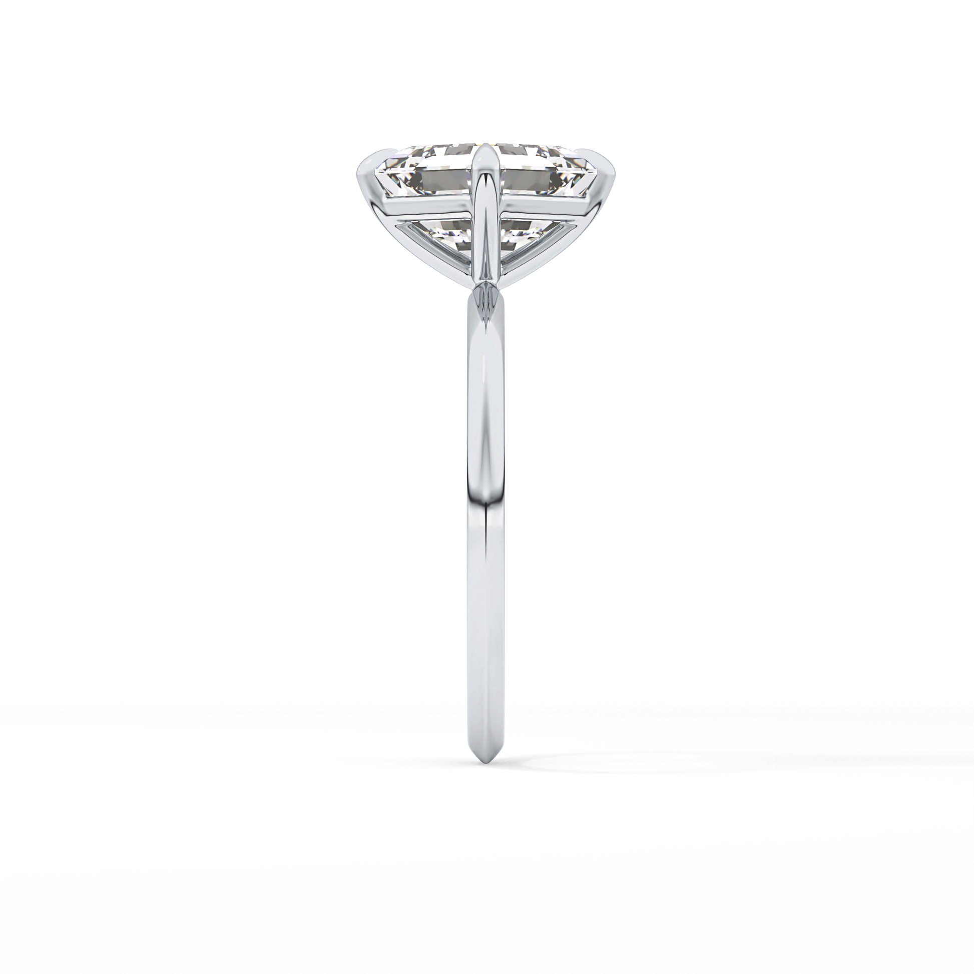 East West Asscher Solitaire Lab Grown Diamond Engagement Ring