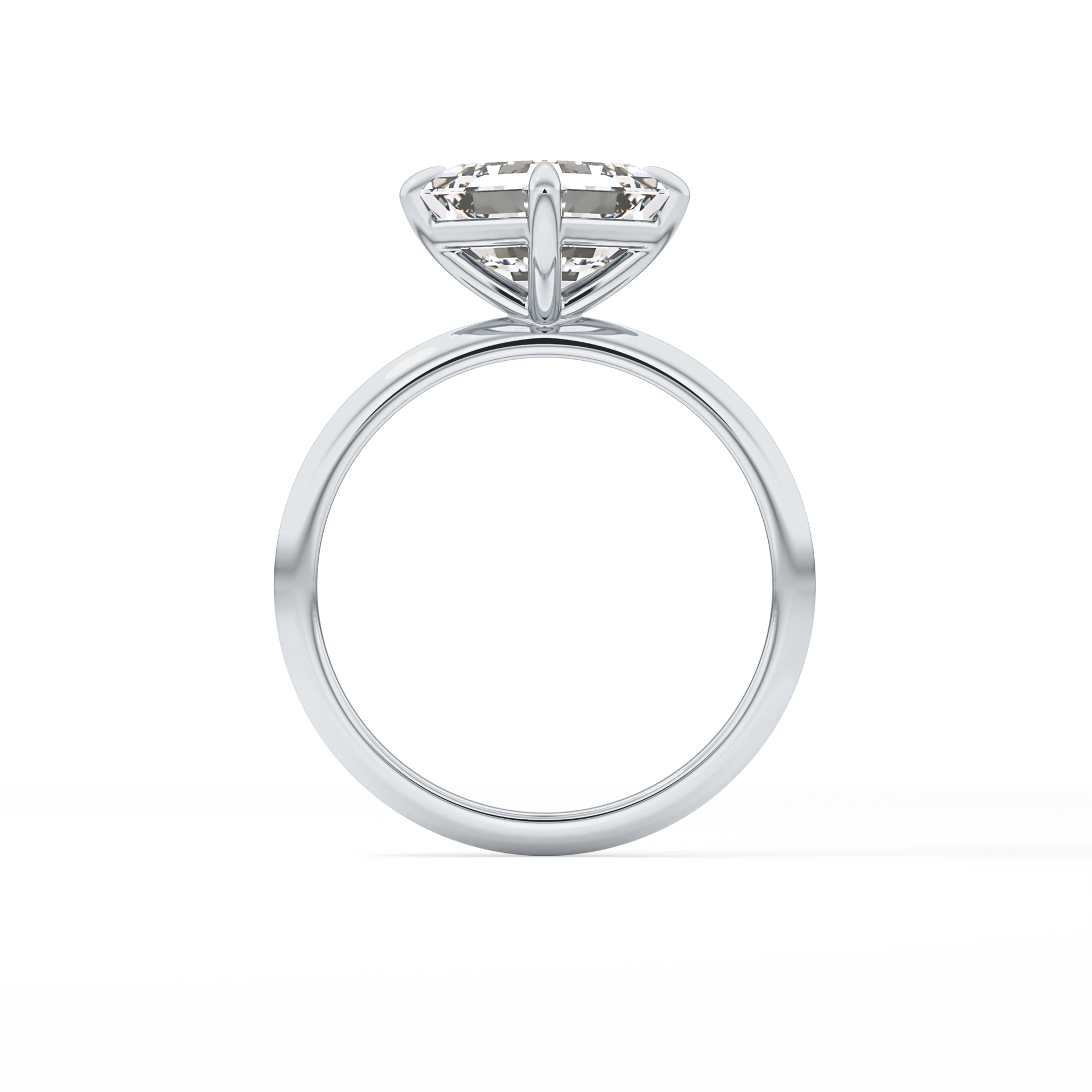 East West Asscher Solitaire Lab Grown Diamond Engagement Ring