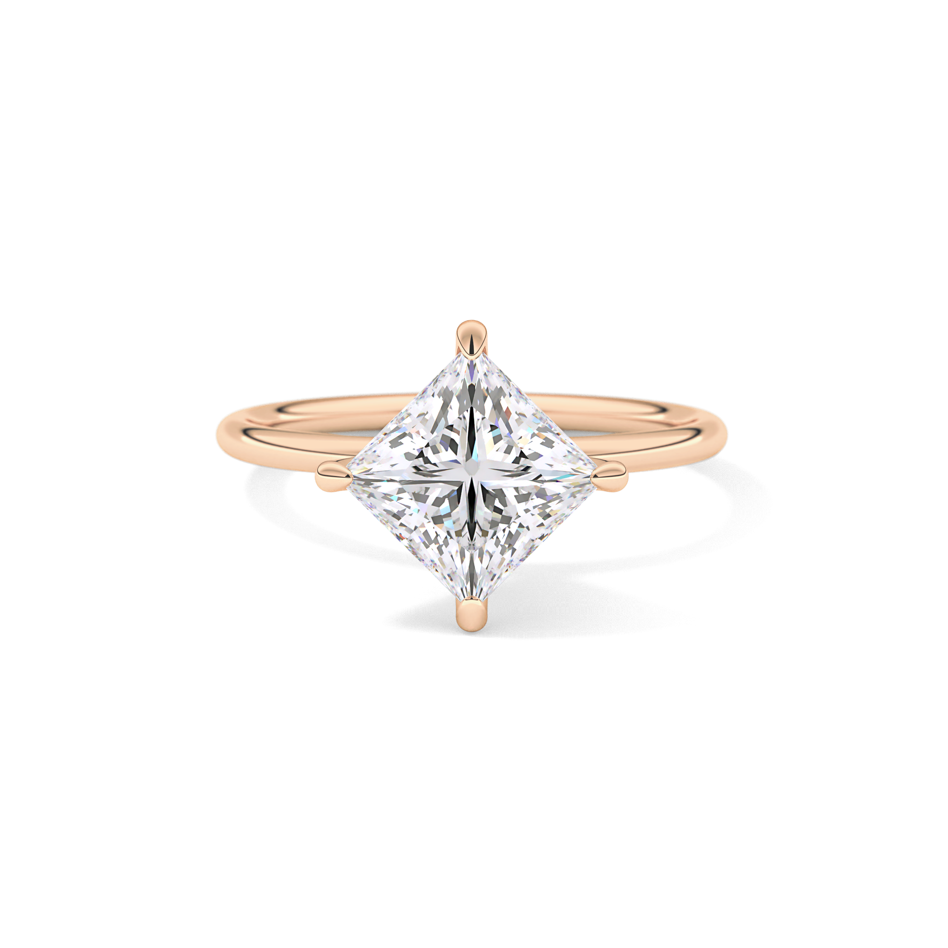 East West Princess Solitaire Lab Grown Diamond Engagement Ring