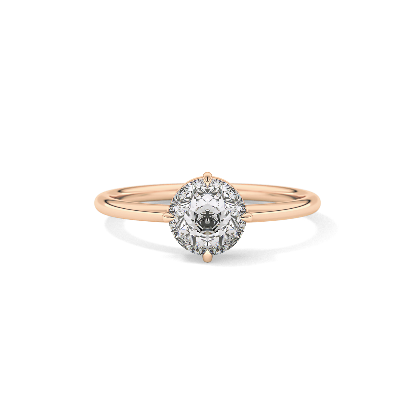Round Solitaire Lab Grown Diamond Engagement Ring