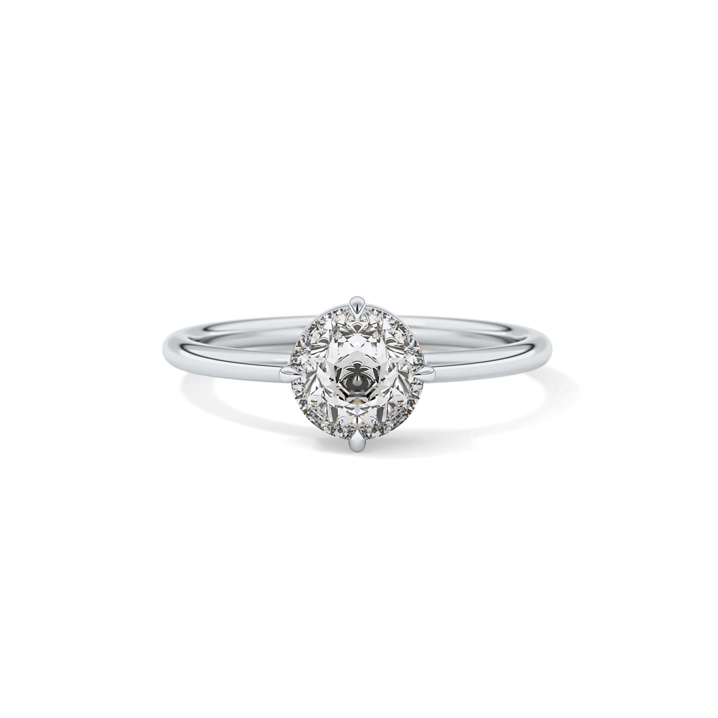 Round Solitaire Lab Grown Diamond Engagement Ring