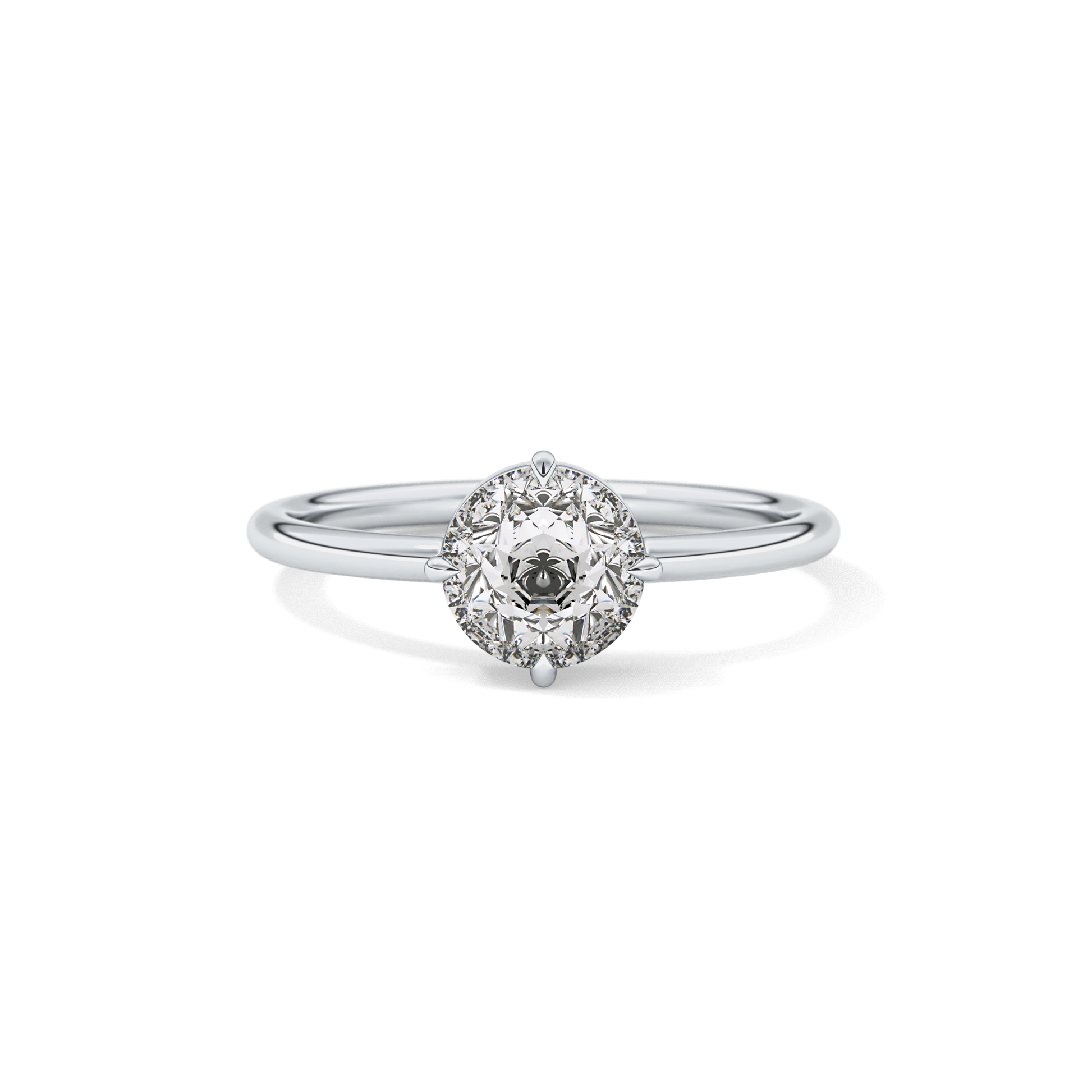 Round Solitaire Lab Grown Diamond Engagement Ring