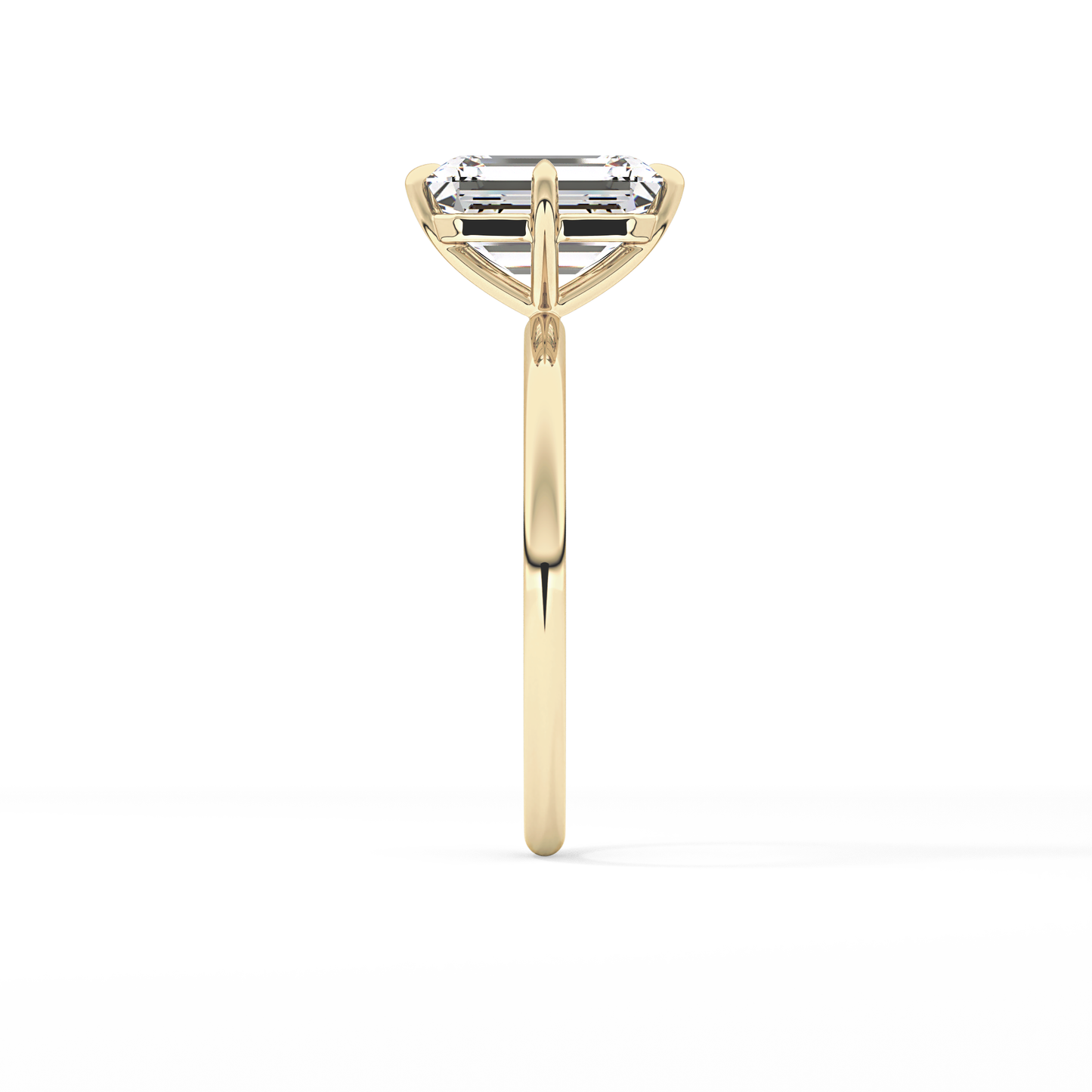 Emerald Solitaire Lab Grown Diamond Engagement Ring