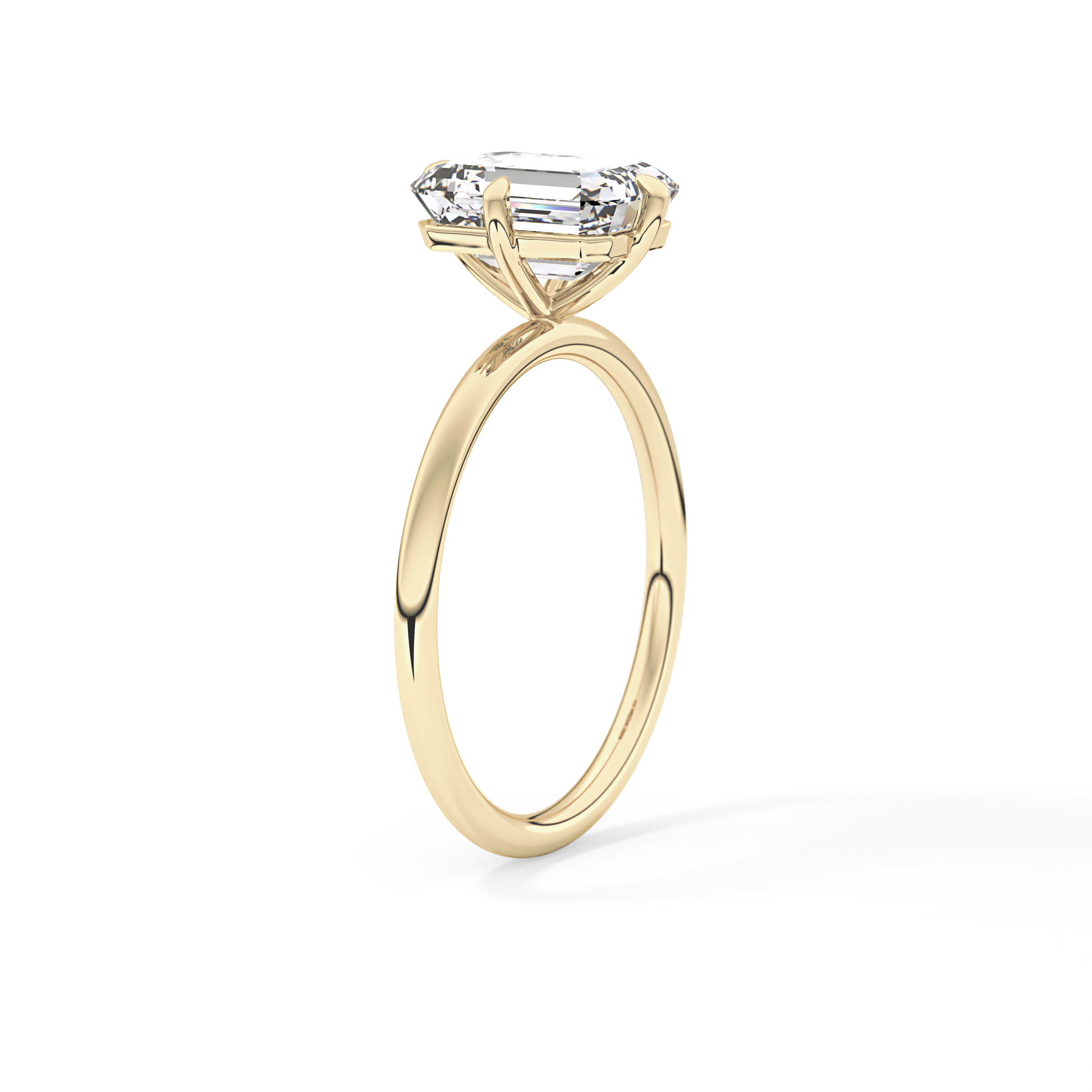 Emerald Solitaire Lab Grown Diamond Engagement Ring