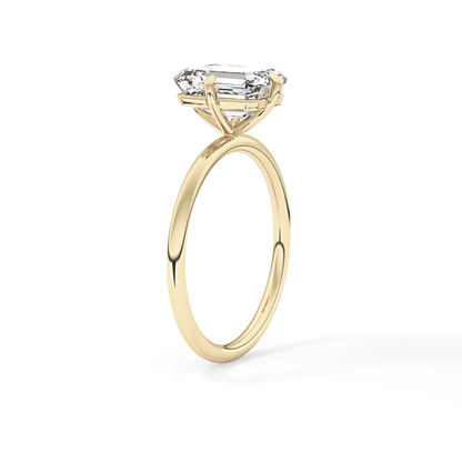 Emerald Solitaire Lab Grown Diamond Engagement Ring