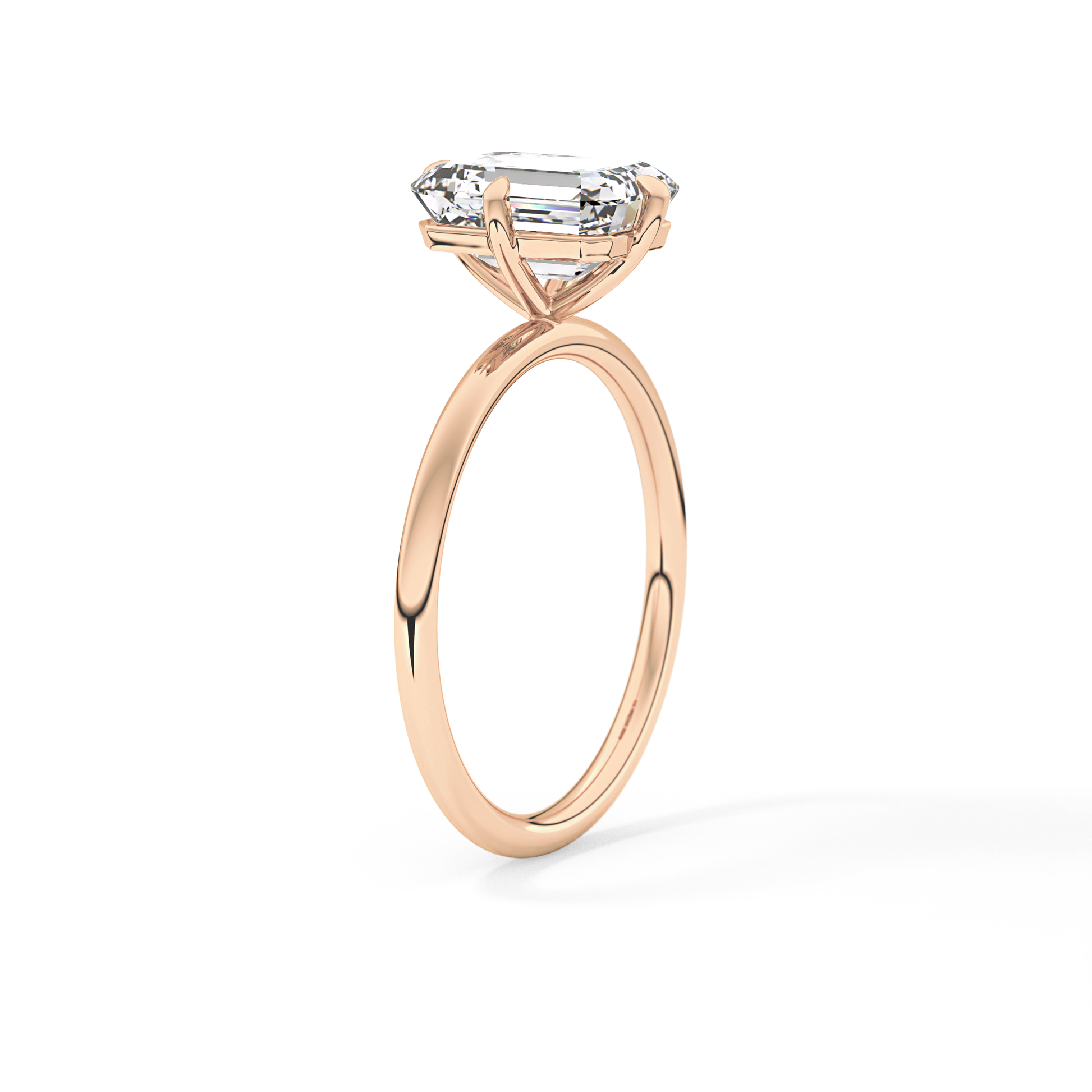 Emerald Solitaire Lab Grown Diamond Engagement Ring