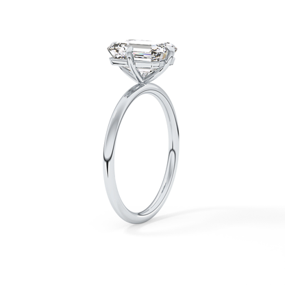Emerald Solitaire Lab Grown Diamond Engagement Ring
