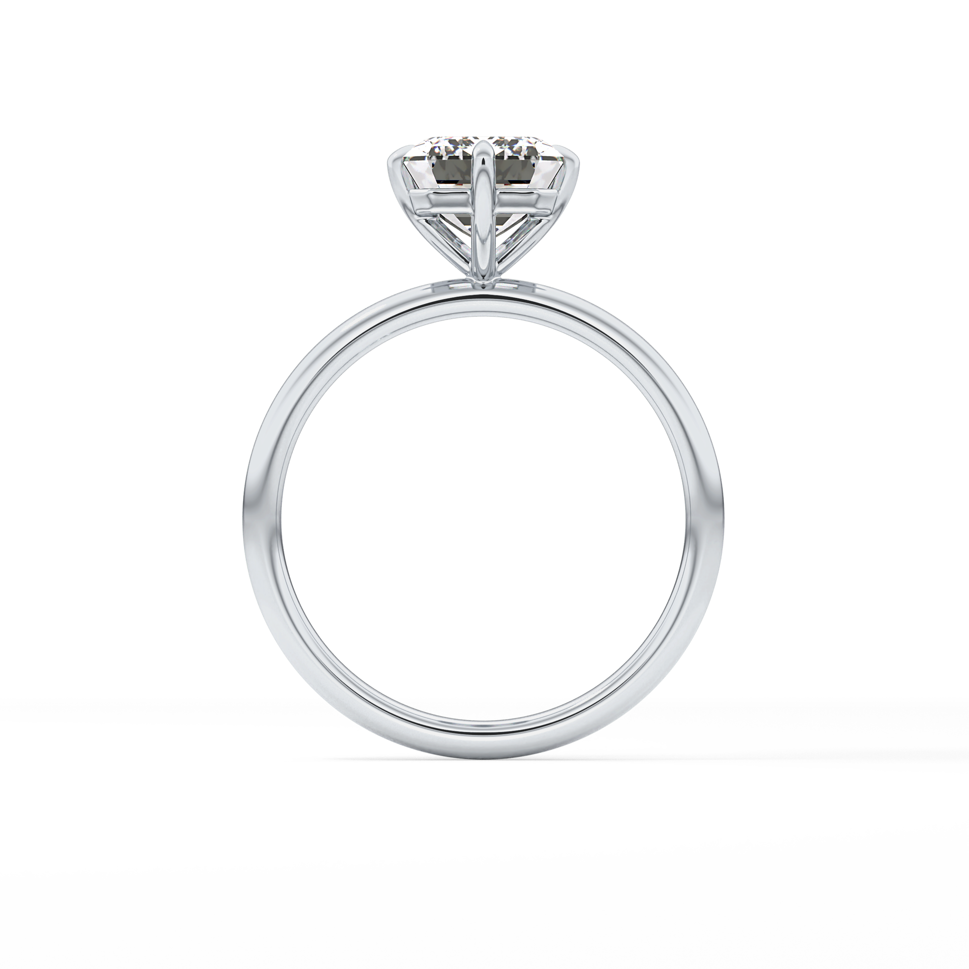 Emerald Solitaire Lab Grown Diamond Engagement Ring