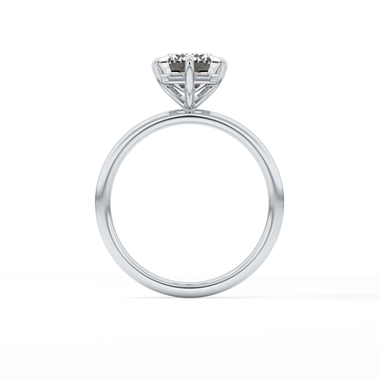 Emerald Solitaire Lab Grown Diamond Engagement Ring