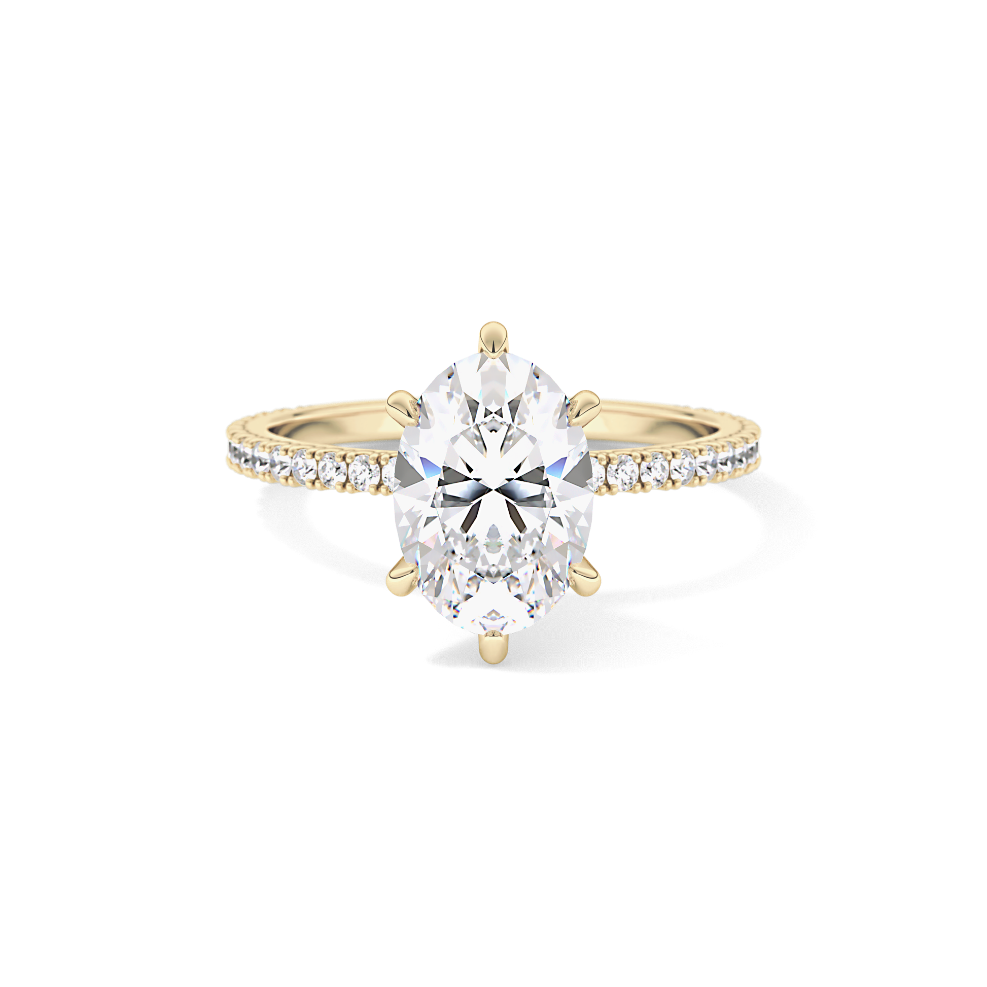 Oval Pave Lab Grown Diamond Engagement Ring