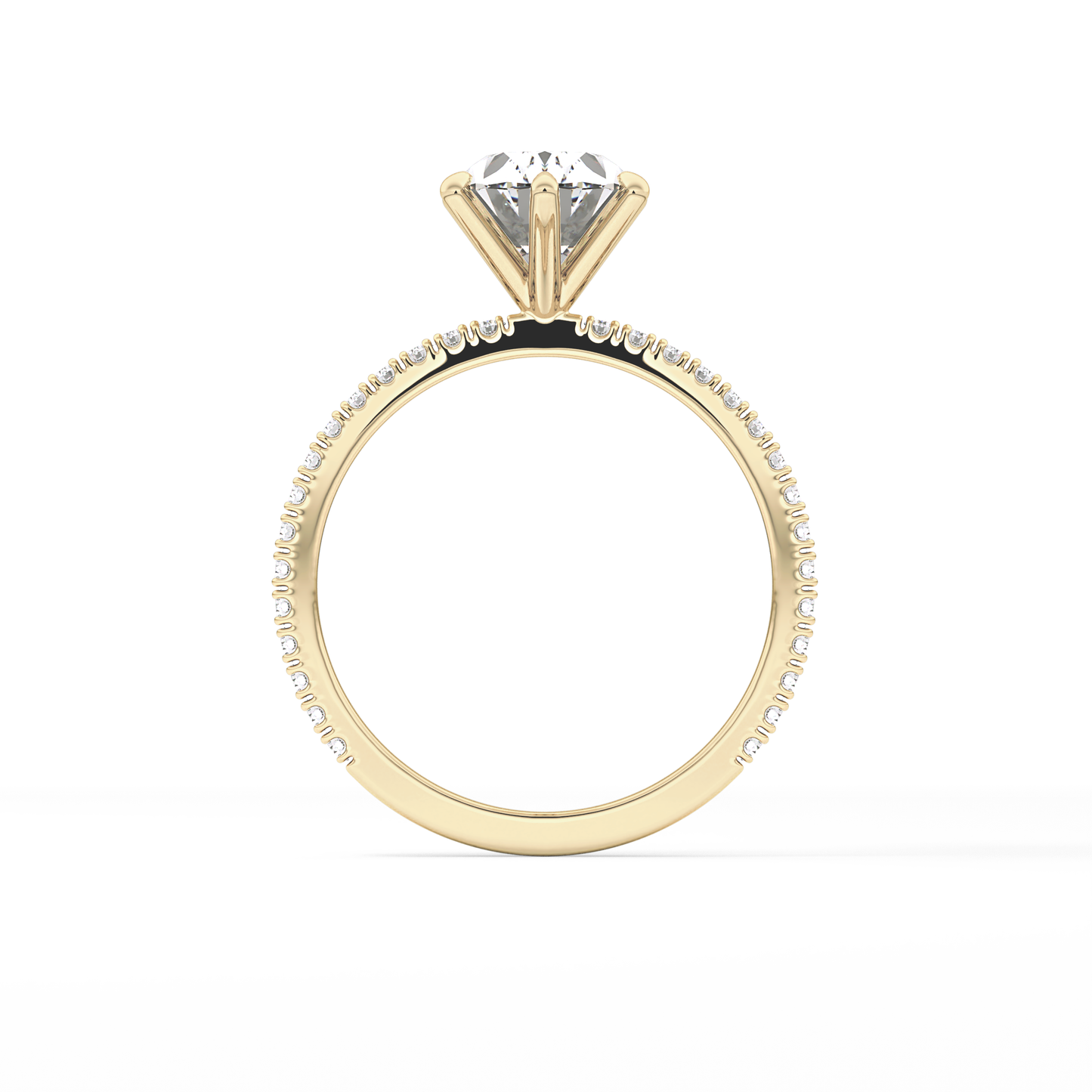 Oval Pave Lab Grown Diamond Engagement Ring