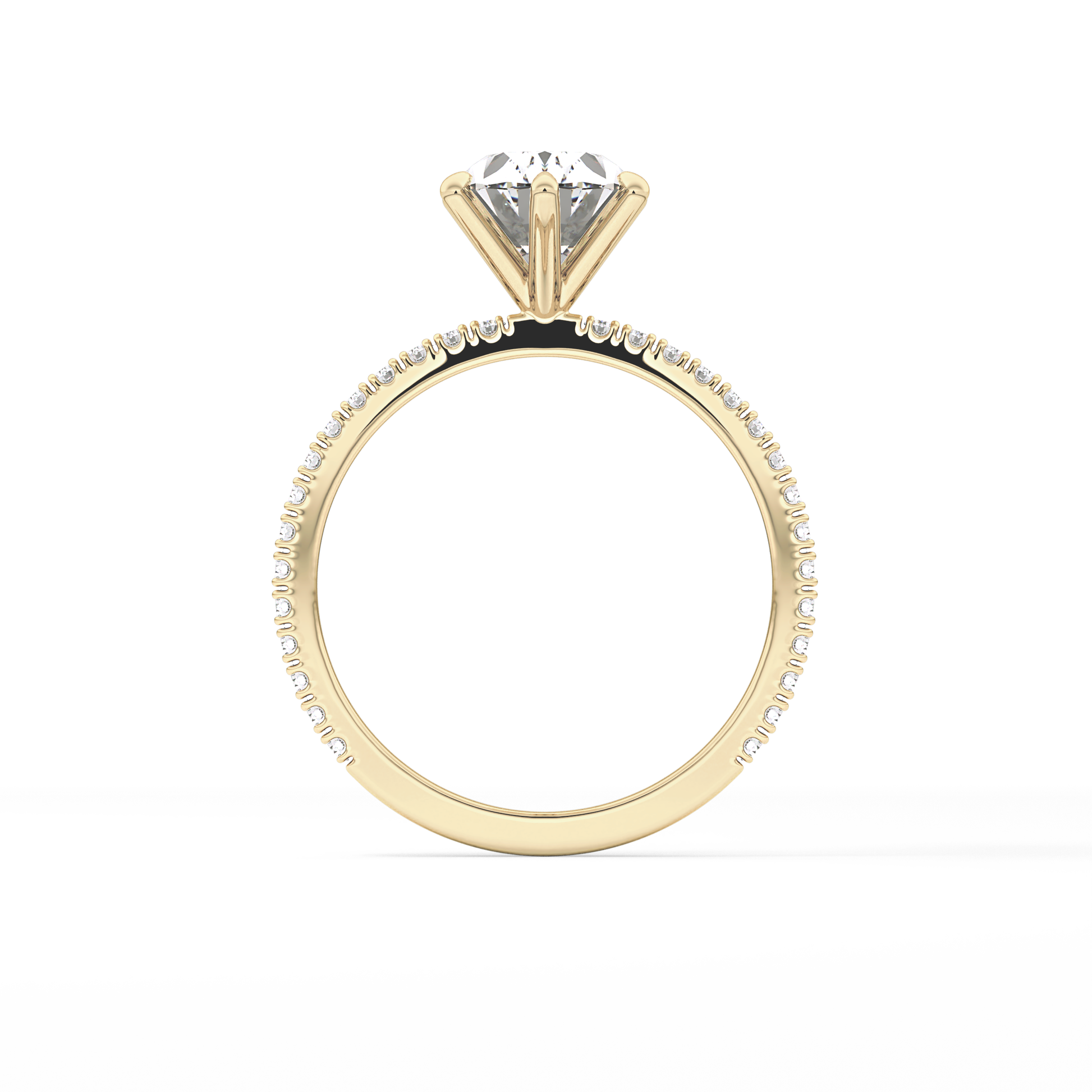 Oval Pave Lab Grown Diamond Engagement Ring