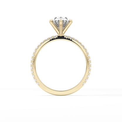 Oval Pave Lab Grown Diamond Engagement Ring