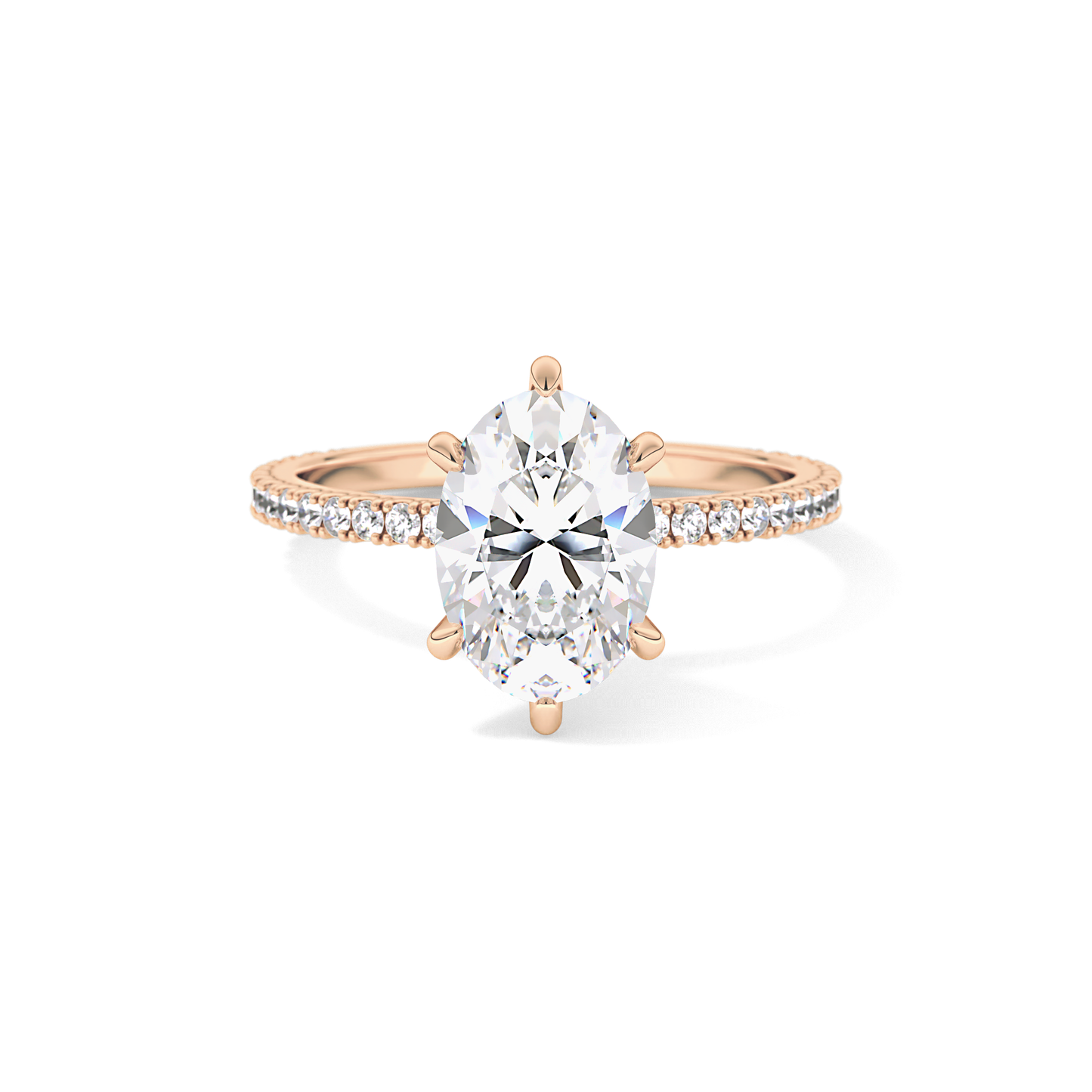 Oval Pave Lab Grown Diamond Engagement Ring