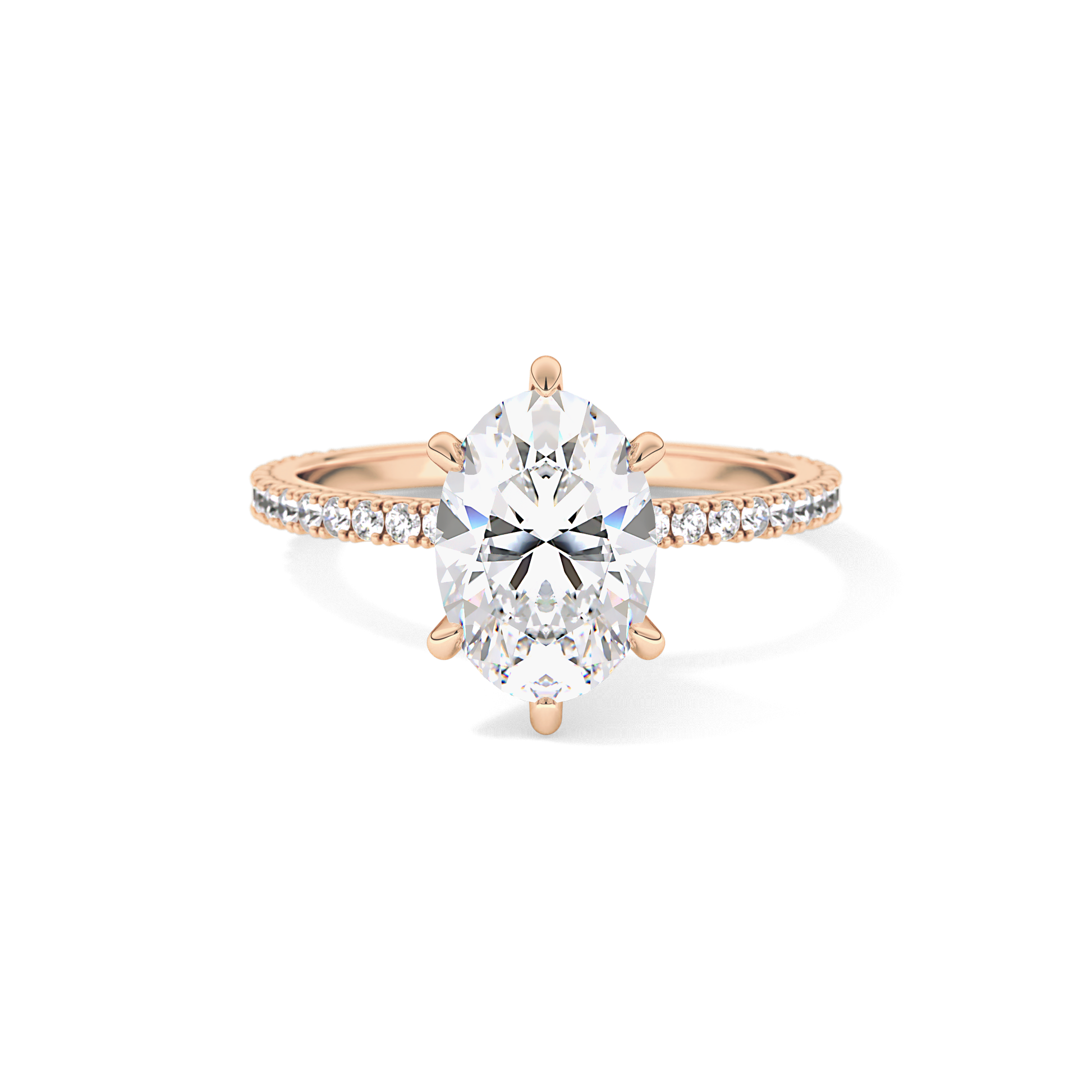 Oval Pave Lab Grown Diamond Engagement Ring