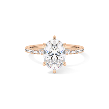 Oval Pave Lab Grown Diamond Engagement Ring