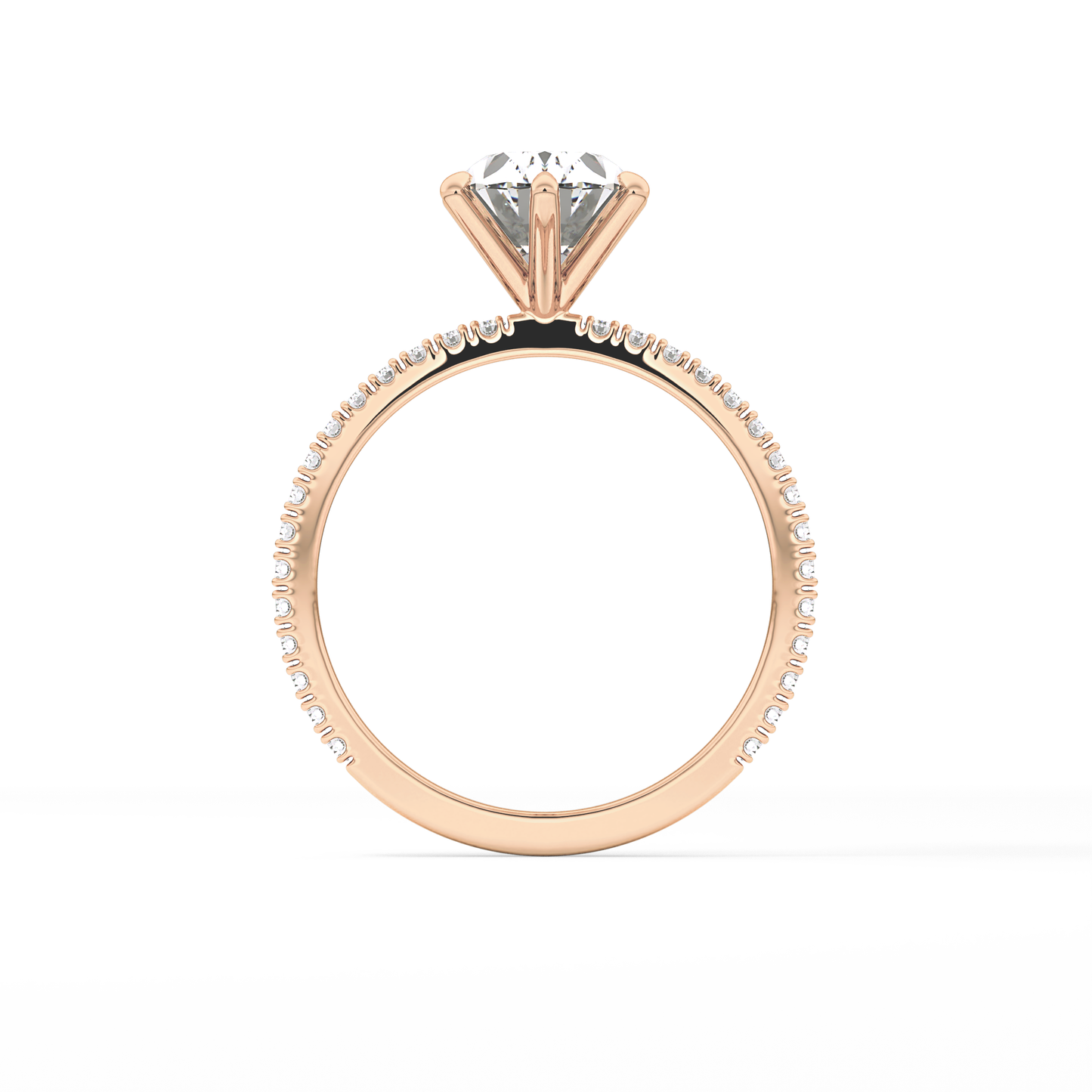 Oval Pave Lab Grown Diamond Engagement Ring