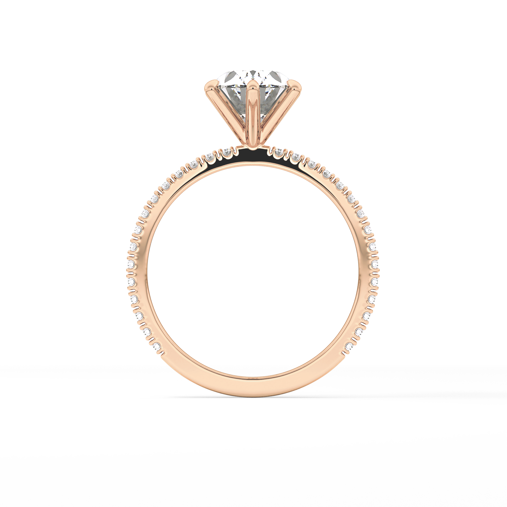 Oval Pave Lab Grown Diamond Engagement Ring