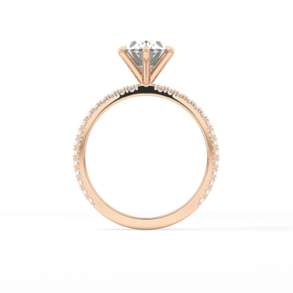 Oval Pave Lab Grown Diamond Engagement Ring