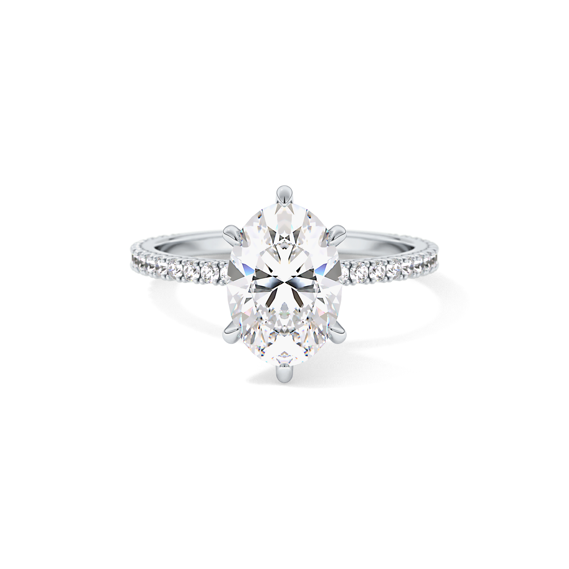 Oval Pave Lab Grown Diamond Engagement Ring