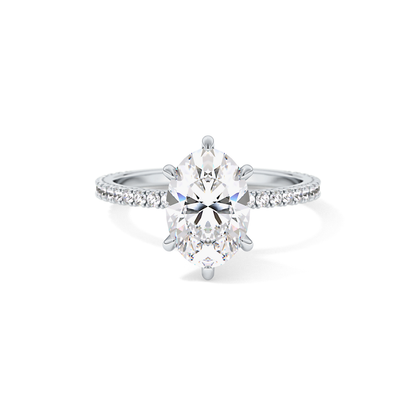 Oval Pave Lab Grown Diamond Engagement Ring