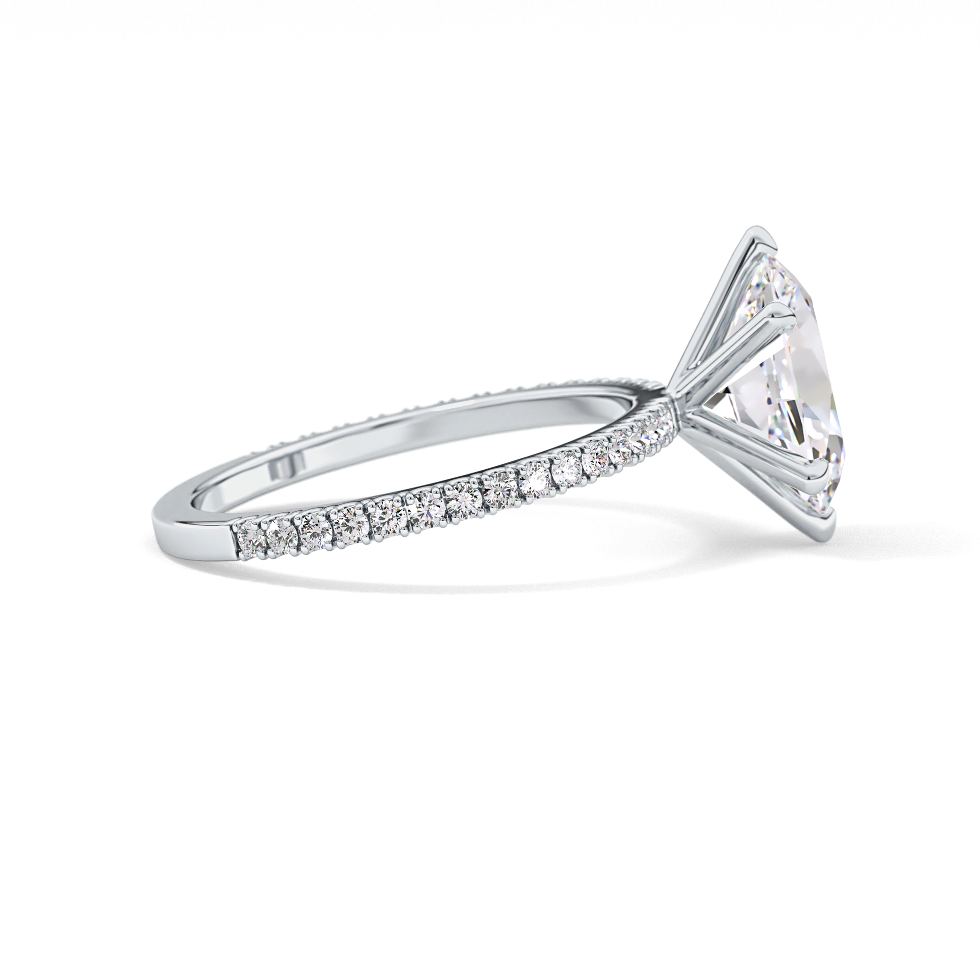 Oval Pave Lab Grown Diamond Engagement Ring