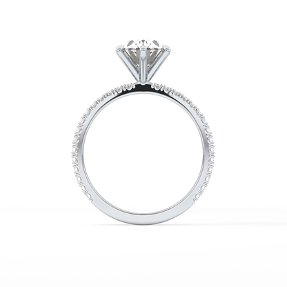 Oval Pave Lab Grown Diamond Engagement Ring