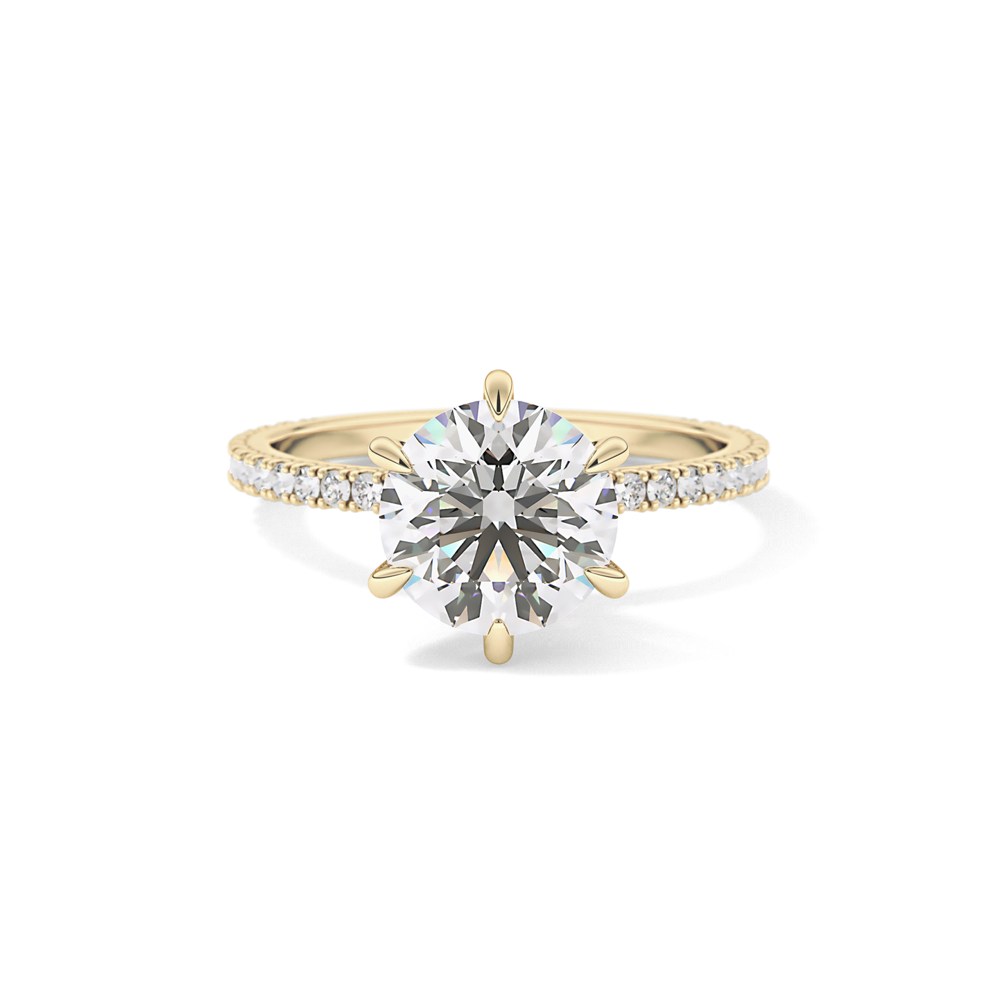 Round Pave Lab Grown Diamond Engagement Ring